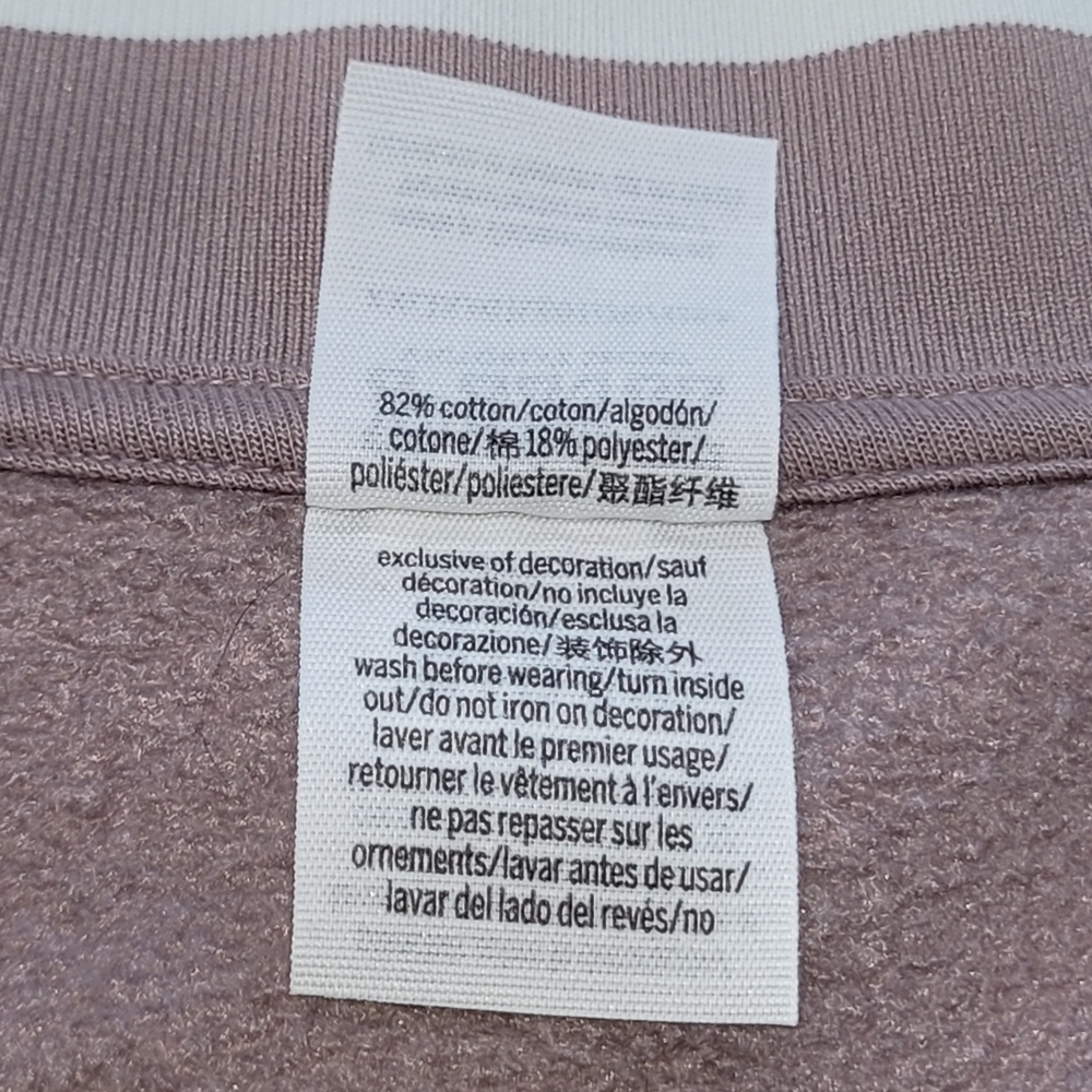 XXL or 2X VS Pink Cotton Blend V-Neck Cropped Sweatshirt Iced Coffee - Picture 7 of 8
